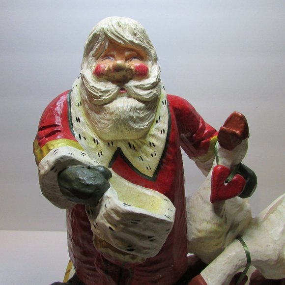 vtg House of Hatten 1998 Good Cheer Santa with 2 geese large Christmas figure - Picture 2 of 12